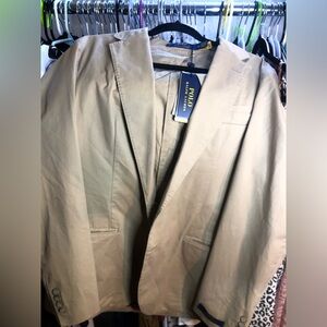 Polo Ralph Lauren Tan 97%Cotton Men’s Blazer SZ 42 R 2 Button NWT Retail $298